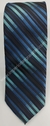 Gravata Skinny - Preta Fosca com Linhas Azuis em Degradê - COD: MH320 - comprar online