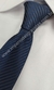 Gravata Semi Slim - Azul Marinho Noite Listrada com Preto - COD: AF685 - Império das Gravatas