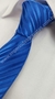 Gravata Semi Slim - Azul Royal Escuro Fosco com Linhas Diagonais Acetinadas - COD: AFF55 - Império das Gravatas