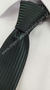Gravata Skinny - Preta Fosca com Listrado Verde Bandeira na Vertical - COD: ZF188 - Império das Gravatas