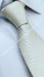Gravata Skinny - Creme Detalhado em Chevron - COD: CS1630 - Império das Gravatas