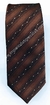 Gravata Skinny - Marrom com Linhas Onduladas e Pontos Brancos - COD: PX354 - comprar online
