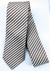 Gravata Skinny - Cinza Claro Fosco com Listras Marrons na Diagonal - COD: ZF126