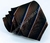 Gravata Skinny - Marrom Escuro com Riscas Diagonais em Azul Marinho, Bege e Preto - COD: KL626 na internet