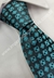 Gravata Skinny - Preto Fosco com Detalhe Quadriculado Verde Jade - COD: PX459 - Império das Gravatas