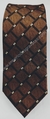 Gravata Skinny - Marrom Claro com Quadros Diagonais e Pontos Brancos - COD: PX398 - comprar online