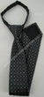 Gravata Skinny de Zíper - Cinza Chumbo Quadriculado Detalhado com Pontos Brancos - COD: CBO38