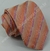 Gravata Skinny - Coral Fosco com Linhas Diagonais Pink e Riscas Brilhantes - COD: MH329 na internet
