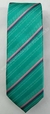 Gravata Skinny - Verde Jade com Risca Azul Marinho e Rosa Claro na Diagonal - COD: KL633 - loja online