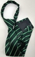 Gravata de zíper Infantil - Verde escuro com linhas branca e verde claro - COD: VEC13