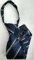 Gravata de Zíper Infantil - Azul Marinho com Riscado Branco - COD: AMRB09