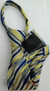 Gravata de zíper Infantil - Linhas diagonais em azul claro, marinho e amarelo - COD: AMA04