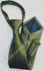 Gravata de Zíper Juvenil - Verde Musgo Acetinado com Riscas Diagonais - COD: KIS93