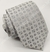 Gravata Skinny - Cinza Claro Fosco com Detalhes Quadriculados - COD: PX373 na internet