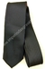 Gravata Skinny - Preto Fosco com Riscas Azul Marinho Escuro na Vertical - COD: GS207 - Império das Gravatas