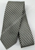 Gravata Skinny - Preto e Branco Fosco Riscado Diagonalmente - COD: L90560