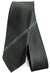 Gravata Skinny - Preto Acetinado com Detalhes Retangulares - COD: PX608