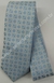 Gravata Skinny - Azul Claro Fosco Detalhado com Quadrados Acetinados - COD: KB654