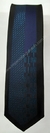 Gravata Slim Fit Toque de Seda - Azul Marinho Noite Fosco com Detalhe Lateral em Azul Marinho Acetinado - COD: AF684 - Império das Gravatas