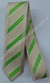 Gravata Slim Fit Toque de Seda - Bege Claro Acetinado com Riscas Verdes na Diagonal - COD: JAXZ28