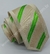 Gravata Slim Fit Toque de Seda - Bege Claro Acetinado com Riscas Verdes na Diagonal - COD: JAXZ28 na internet