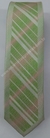 Gravata Slim Fit Toque de Seda - Verde Claro Suave Detalhado com Faixa Vertical Verde Greenery e Riscas Diagonais - COD: JAXX76 - comprar online