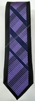Gravata Slim Fit Toque de Seda - Preto Fosco com Riscado Lilás na Diagonal - COD: PX524 - comprar online