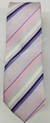 Gravata Skinny - Lavanda Fosca com Riscado Branco, Rosa e Roxo na Diagonal - COD: K99 - comprar online