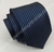Gravata Skinny - Preto Fosco com Riscado Azul Marinho Acetinado na Vertical - COD: ZTT13 na internet
