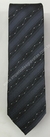 Gravata Skinny - Cinza Chumbo com Linhas Onduladas e Pontos Brancos - COD: PX347 - Império das Gravatas