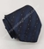 Gravata Skinny - Azul Marinho Noite com Pontos Brancos e Linhas Onduladas - COD: KS500 - Império das Gravatas