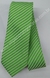 Gravata Skinny - Verde Claro e Branco Fosco Riscado na Diagonal - COD: MAGG9