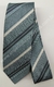 Gravata Skinny - Cinza Detalhada com Listras Brancas - COD: ZF127 - Império das Gravatas