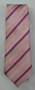Gravata Skinny - Rosa Claro Fosco com Risca Pink e Azul Tifanny na Diagonal - COD: LLZ06 - comprar online