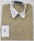 Camisa Social Infantil - Bege Kassel com Gola e Punho Branco - COD: BX251 - Império das Gravatas