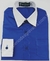 Camisa Social Infantil - Azul Royal com Gola e Punho Branco - COD: BX235