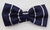 Gravata Borboleta - Azul Marinho com Listras Verticais Prata - COD: AF629 - Império das Gravatas