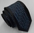 Gravata Semi Slim - Toque de Seda - Preta com Detalhe Azul Acetinado - COD: PX496 - loja online