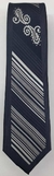 Gravata Slim Fit Toque de Seda - Azul Marinho com Riscado Prata na Diagonal e Detalhe Paisley - COD: TS042 - comprar online