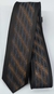 Gravata Slim Fit Toque de Seda - Preta e Marrom com Linhas Azuis na Vertical - COD: PX509