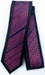 Gravata Slim Fit Toque de Seda - Preto e Fúcsia com Riscas Diagonais em Azul Marinho - COD: PX523