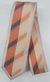 Gravata Slim Fit Toque de Seda - Pêssego com Riscas Bege, Azul Marinho e Laranja Suave na Diagonal - COD: PX483