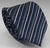 Gravata Skinny - Azul Marinho Noite com Riscado Diagonal Azul Serenity e Branco - COD: PX295 na internet