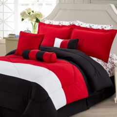 Acolchado 2 1/2 Plaza Rojo Set De 11 Piezas Love & Home