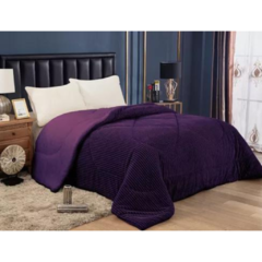 Frazada 2 1/2 Plaza Triple Corderito Invierno Love And Home Violeta - comprar online