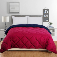 Cover Fucsia y Azul Acolchado Reversible Twin 1 1/2 Plazas Love & Home