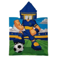 Poncho + mochila Infantil Toalla Equipo River Boca Microfibra