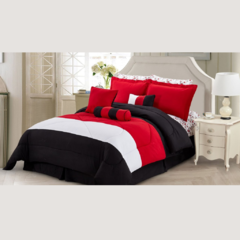 Acolchado 2 1/2 Plaza Rojo Set De 11 Piezas Love & Home - Love & Home