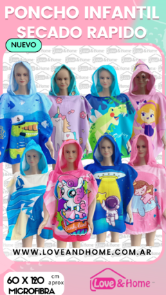 Poncho infantil secado rapido