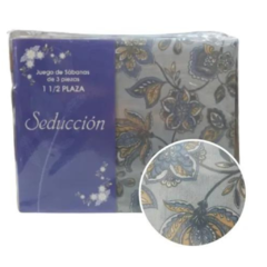 Juego De Sabanas 1 1/2 Plazas Danubio Seduccion Estampada - tienda online